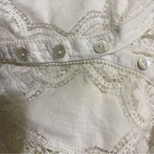 Free People Ivory Lace Button Blouse